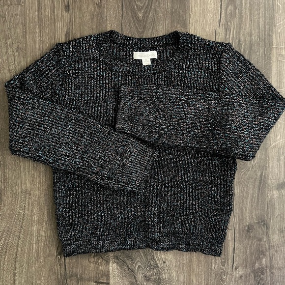 Black Sparkly Colorful Metallic Sweater. Treasure & Bond - Kids Size XL 14-16 - Picture 3 of 3